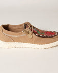 American Darling ADFT133BR12 Hand tooled carved genuine leather trim lightweight shoe footwear slip on