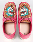 American Darling ADFT133FU1 Hand tooled carved genuine leather trim lightweight shoe footwear slip on