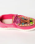 American Darling ADFT133FU2 Hand tooled carved genuine leather trim lightweight shoe footwear slip on