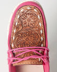 American Darling ADFT133FU4 Hand tooled carved genuine leather trim lightweight shoe footwear slip on