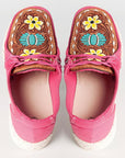 American Darling ADFT133FU5 Hand tooled carved genuine leather trim lightweight shoe footwear slip on