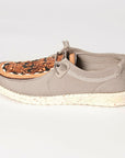American Darling ADFT133GR13 Hand tooled carved genuine leather trim lightweight shoe footwear slip on