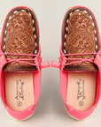 American Darling ADFT133NEPK4 Hand tooled carved genuine leather trim lightweight shoe footwear slip on