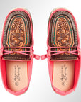 American Darling ADFT133NEPK9 Hand tooled carved genuine leather trim lightweight shoe footwear slip on