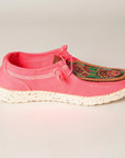 American Darling ADFT133NEPK10 Hand tooled carved genuine leather trim lightweight shoe footwear slip on