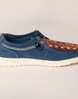 American Darling ADFT133NV4 Hand tooled carved genuine leather trim lightweight shoe footwear slip on