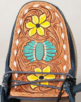American Darling ADFT133NV5 Hand tooled carved genuine leather trim lightweight shoe footwear slip on