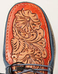 American Darling ADFT133NV11 Hand tooled carved genuine leather trim lightweight shoe footwear slip on