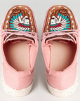 American Darling ADFT133PK1 Hand tooled carved genuine leather trim lightweight shoe footwear slip on