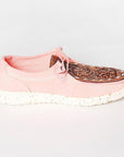 American Darling ADFT133PK4 Hand tooled carved genuine leather trim lightweight shoe footwear slip on