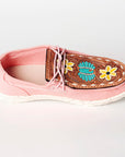 American Darling ADFT133PK5 Hand tooled carved genuine leather trim lightweight shoe footwear slip on