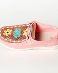 American Darling ADFT133PK5 Hand tooled carved genuine leather trim lightweight shoe footwear slip on