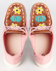 American Darling ADFT133PK5 Hand tooled carved genuine leather trim lightweight shoe footwear slip on