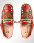 American Darling ADFT133PK12 Hand tooled carved genuine leather trim lightweight shoe footwear slip on