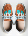 American Darling ADFT133SB3 Hand tooled carved genuine leather trim lightweight shoe footwear slip on