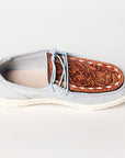 American Darling ADFT133SB4 Hand tooled carved genuine leather trim lightweight shoe footwear slip on