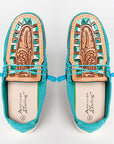 American Darling ADFT133TR8 Hand tooled carved genuine leather trim lightweight shoe footwear slip on