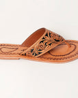 American Darling ADFTE104A Hand tooled carved genuine leather sandal footwear flip flop