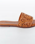 American Darling ADFTE106 Hand tooled carved genuine leather sandal footwear flip flop