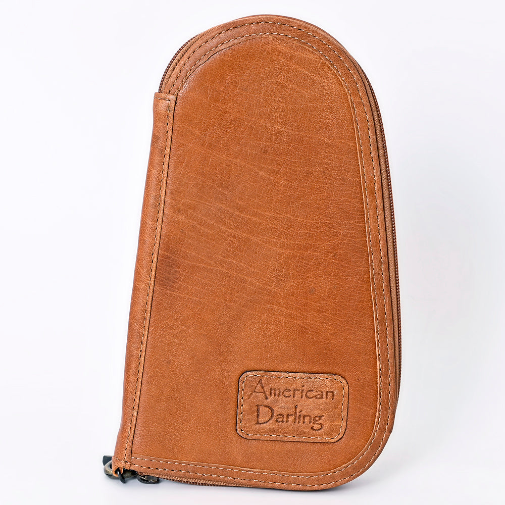 American Darling Gun Case Saddle Blanket Hand Tooled Genuine Leather Western Cases | Women Shotgun for Handguns