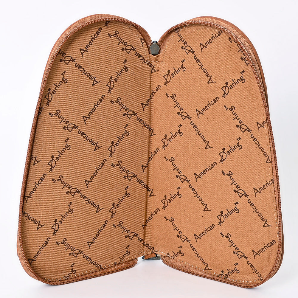 American Darling Gun Case Saddle Blanket Hand Tooled Genuine Leather Western Cases | Women Shotgun for Handguns