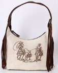 Hobo Hair On Saddle Blanket Genuine Leather Western Bag For Women