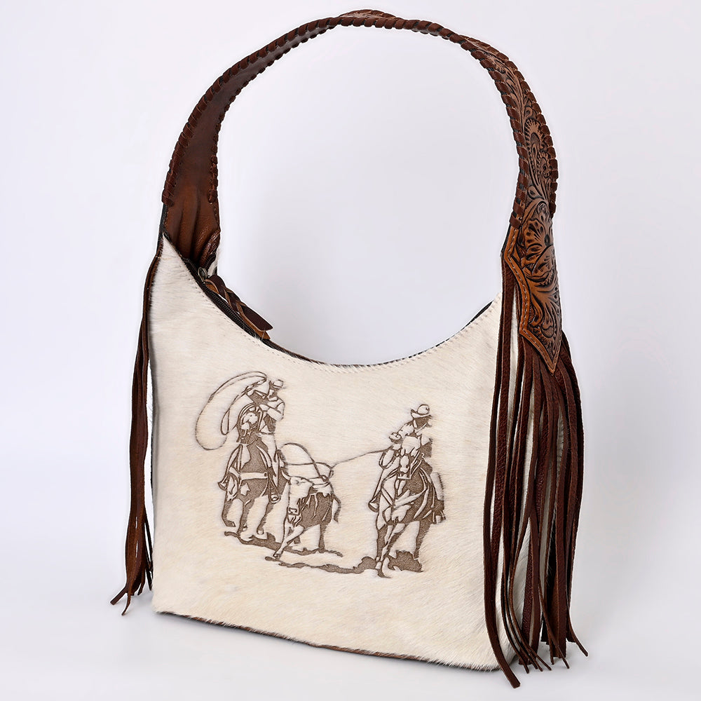 Hobo Hair On Saddle Blanket Genuine Leather Western Bag For Women