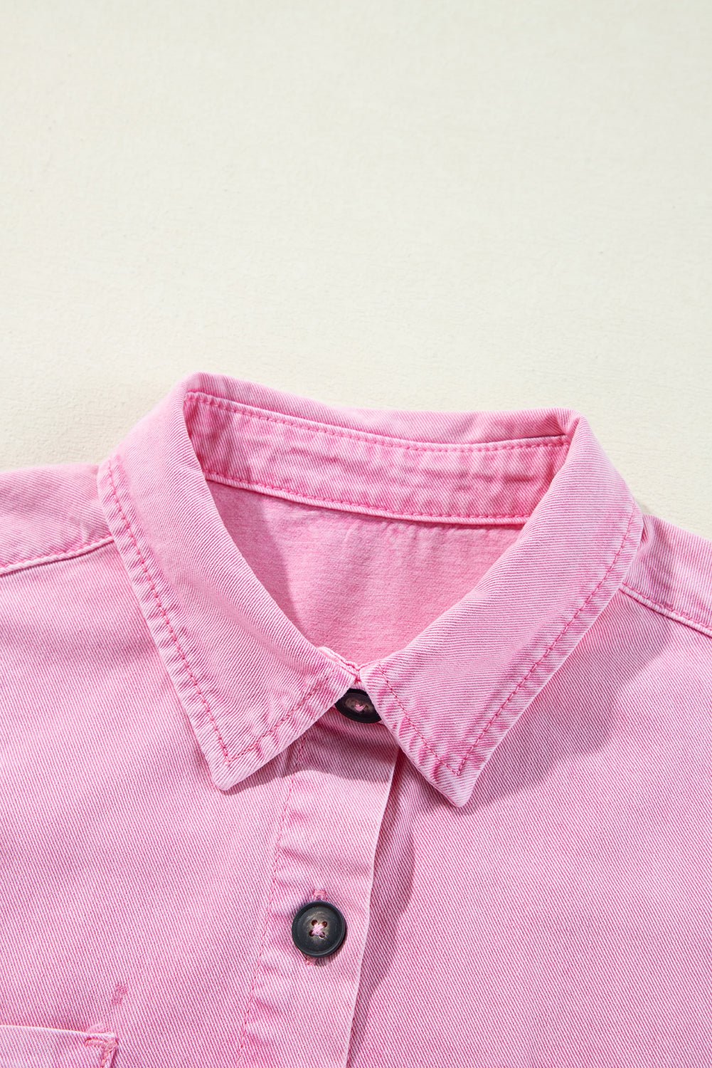 Denim Short Sleeve Double Chest Pocket Shirt Dress