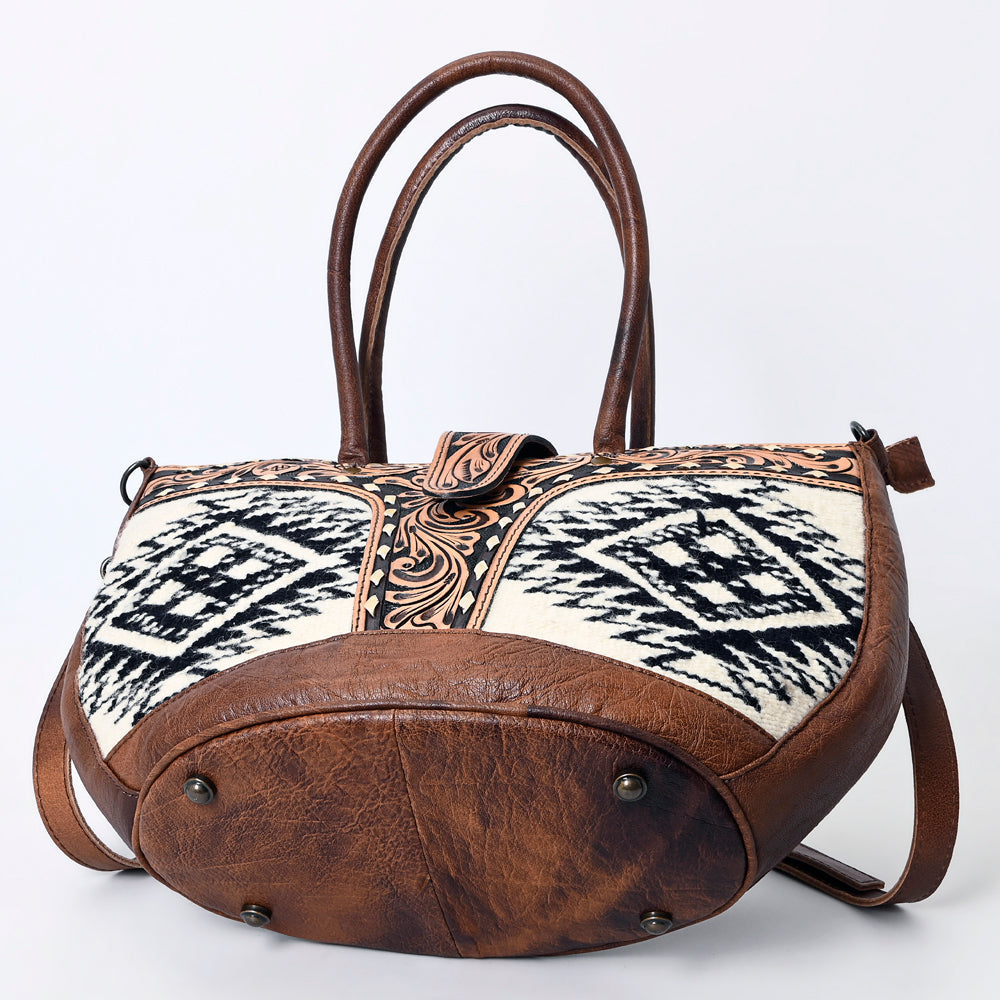 American Darling ADBG1084 Tote Hand Tooled Saddle Blanket Genuine Leather women bag western handbag purse