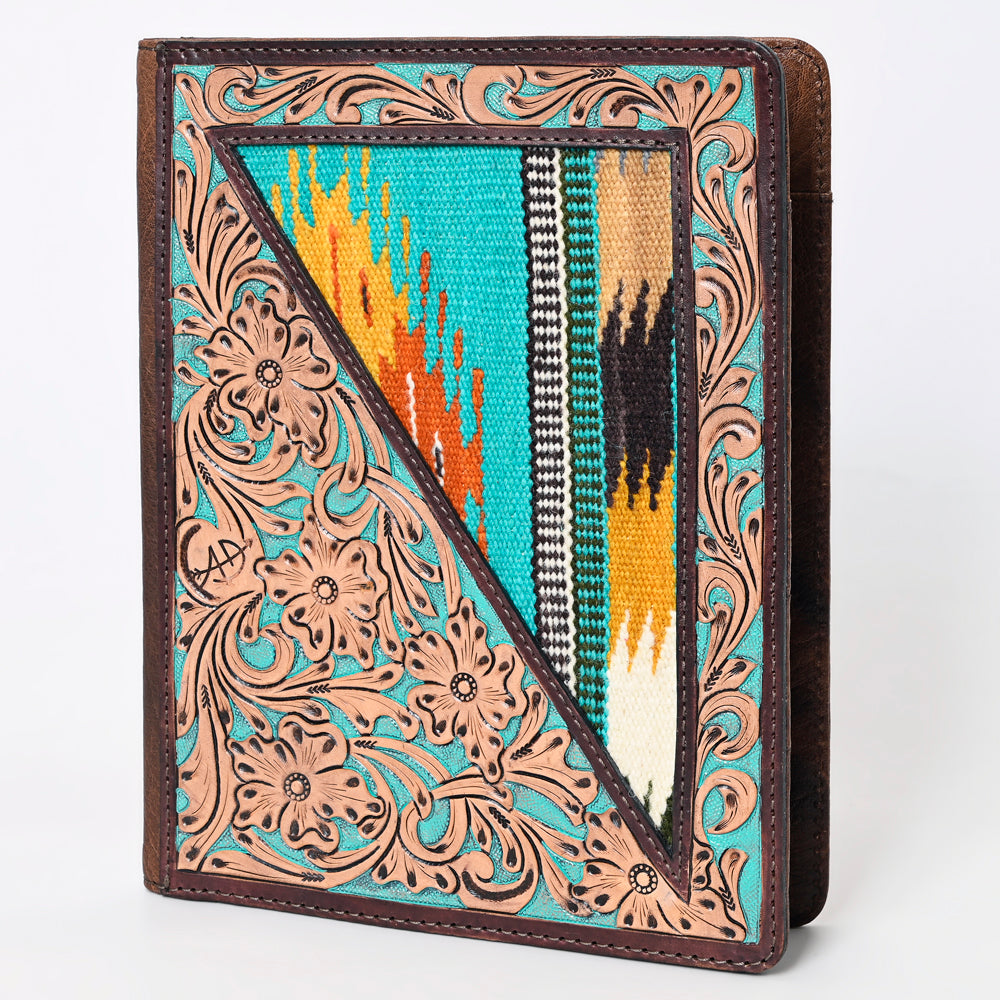 ADBG1160 American Darling Portfolio Bag Hand Tooled Saddle Blanket Genuine Leather women bag western handbag purse