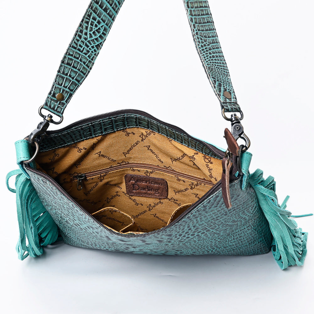 American Darling ADBG1175 Hobo Hobo Crocodile Embossed Genuine Leather Women Bag Western Handbag Purse
