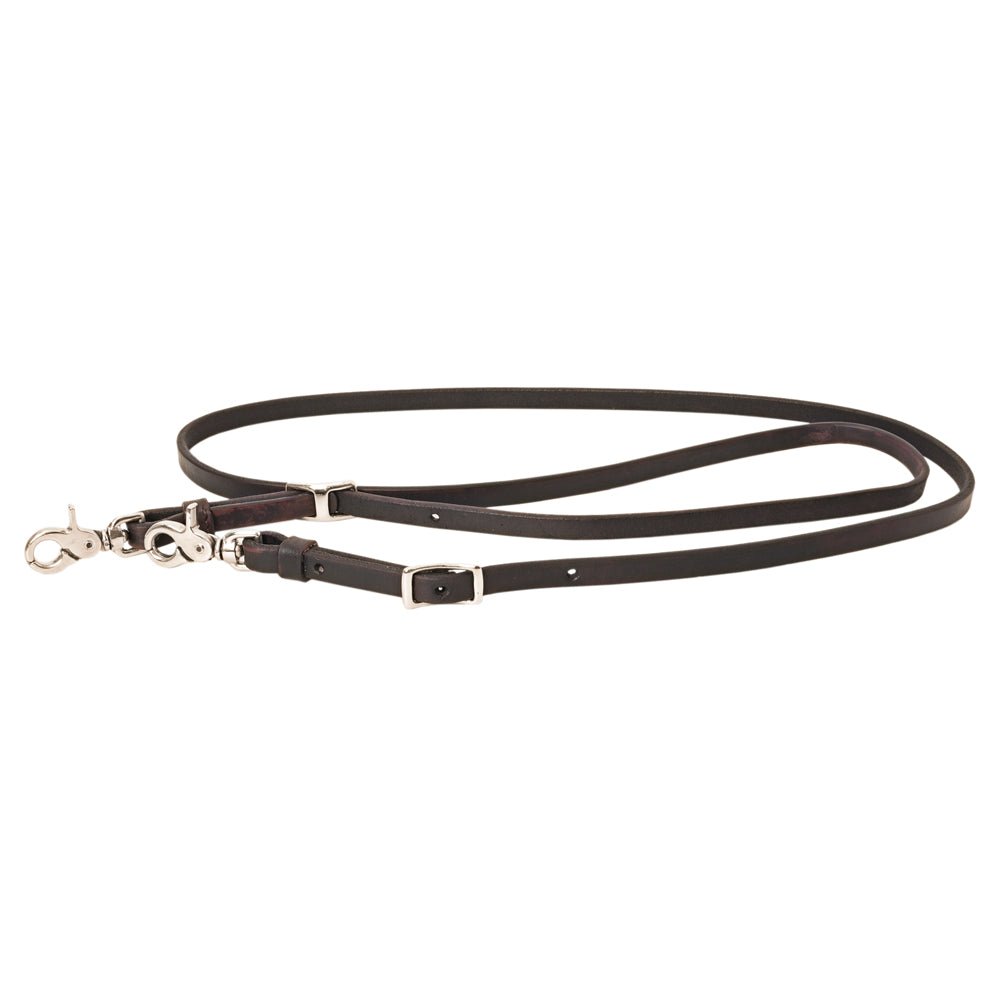Hilason Western Horse American Leather Flat Roper Reins Dark Brown