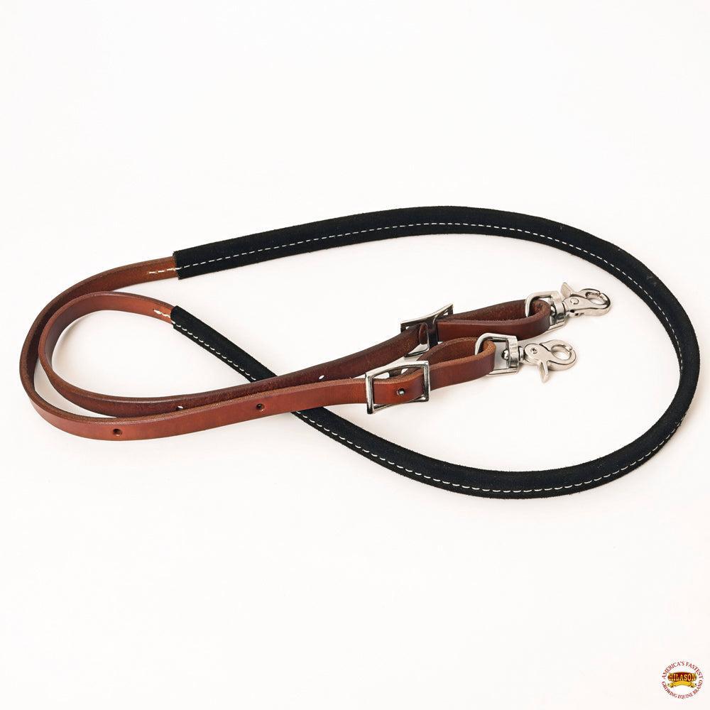 Hilason Western Horse American Leather  Barrel Roper Reins Brown &amp; Black