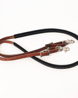 Hilason Western Horse American Leather  Barrel Roper Reins Brown & Black