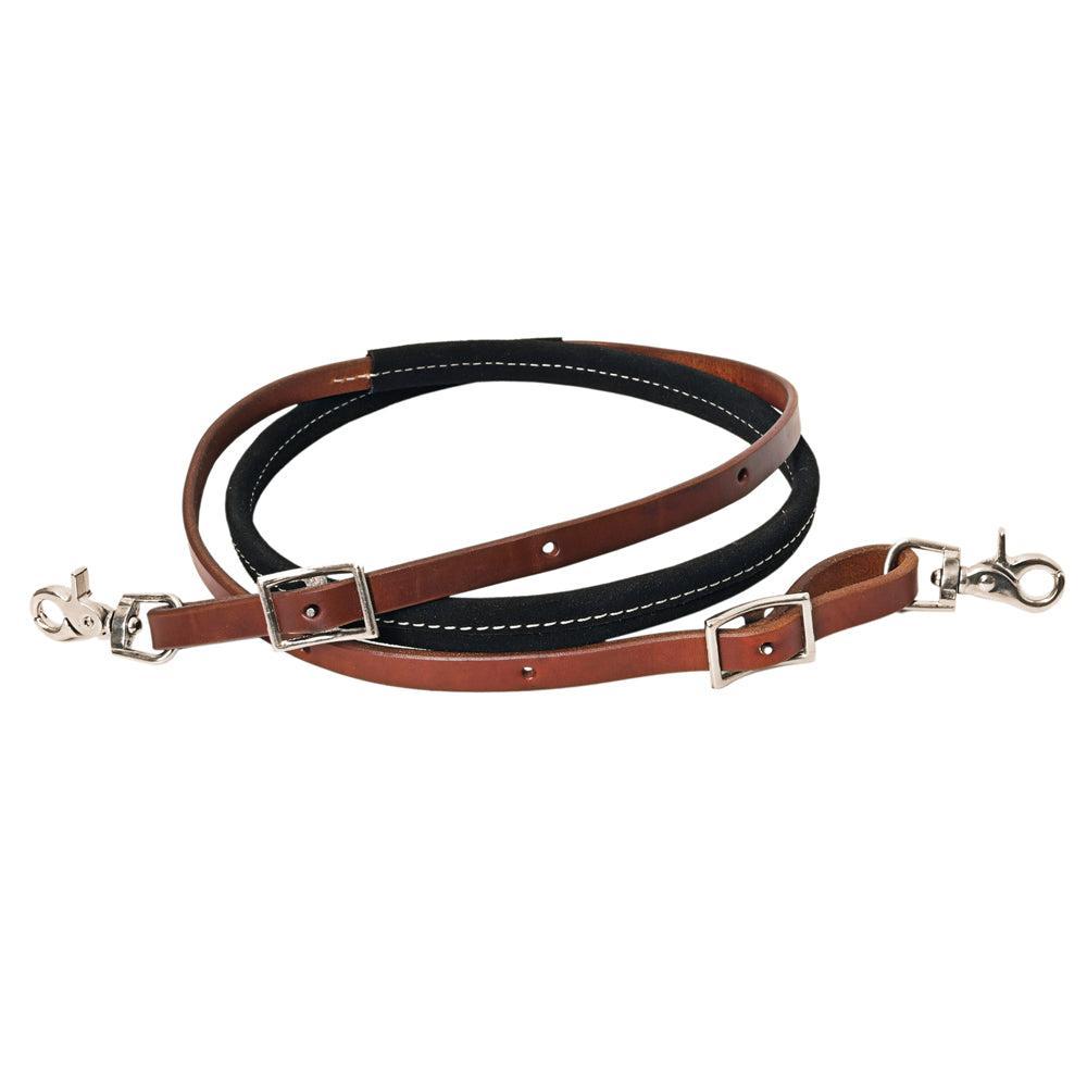 Hilason Western Horse American Leather  Barrel Roper Reins Brown &amp; Black