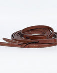 Hilason Western Horse American Leather Flat Reins Dark Brown
