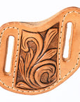Hilason Leather Angled Knife Scabbard Sheath Cover Floral Tooled