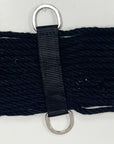 HILASON Horse Western 27 Strand Double Weave Black Roper Cinch