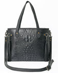 American Darling Tote Crocodile Embossed Genuine Leather Women Bag Western Handbag Purse