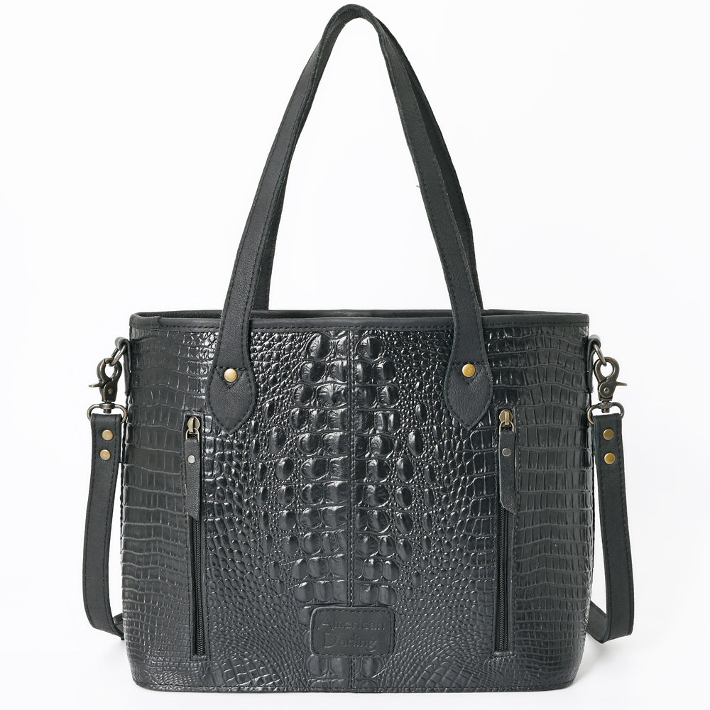 American Darling Tote Crocodile Embossed Genuine Leather Women Bag Western Handbag Purse