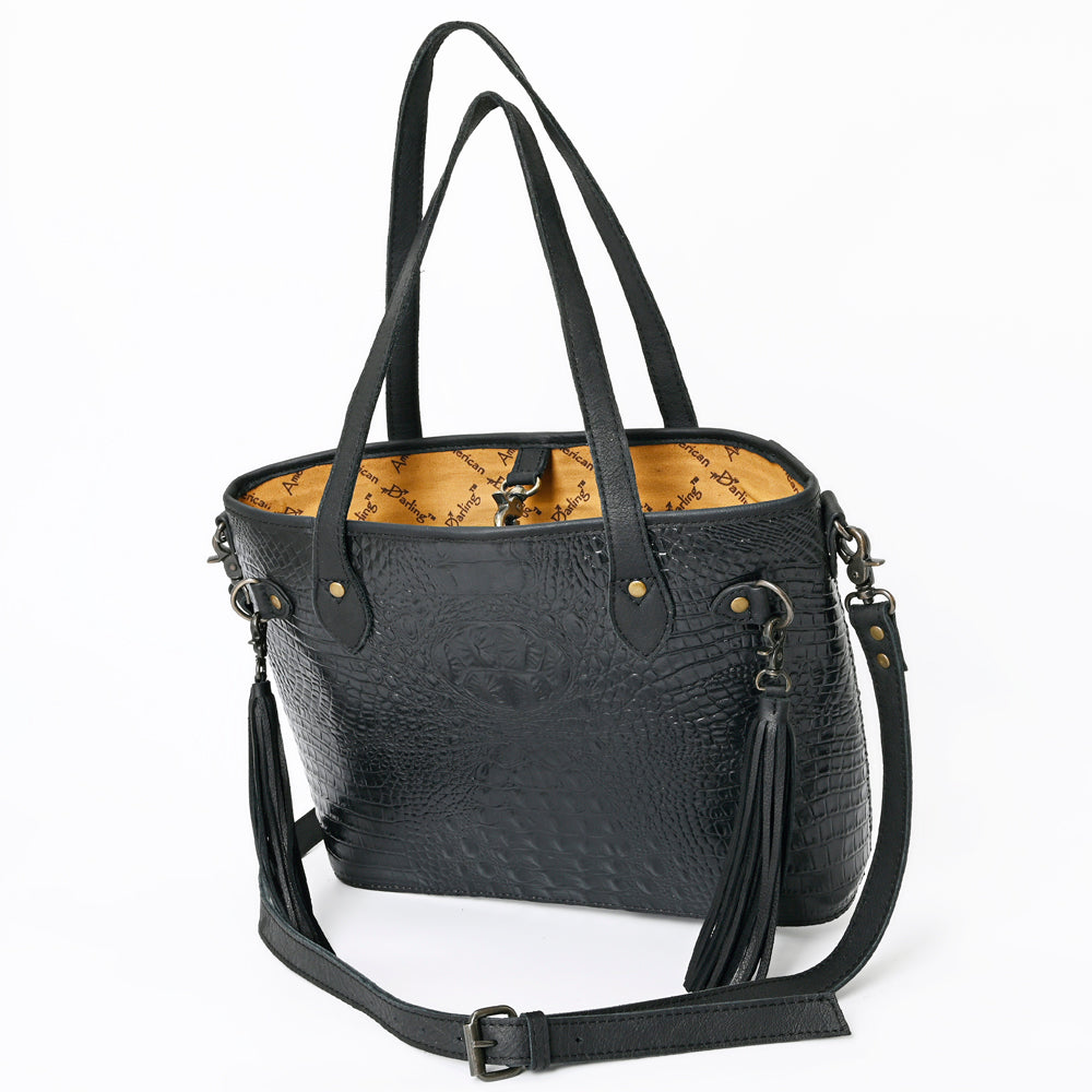 American Darling Tote Crocodile Embossed Genuine Leather Women Bag Western Handbag Purse