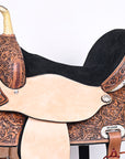 HILASON Western Horse Saddle American Leather Treeless Trail Barrel Racing