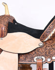 HILASON Western Horse Saddle American Leather Treeless Trail Barrel Racing