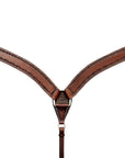 HILASON Western Horse Headstall Breast Collar Set Tack Genuine American Leather Barb Wire Rough Out Dark Brown