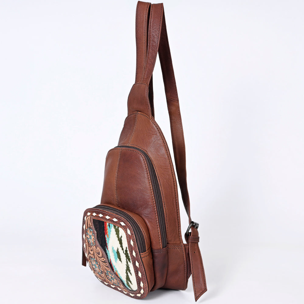 American Darling ADBG1182A Sling Hand Tooled Saddle Blanket Genuine Leather Women Bag Western Handbag Purse