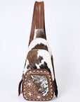 ADBG1182B American Darling Hand Tooled Hair On Genuine Leather Women Bag Western Handbag Purse