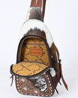ADBG1182B American Darling Hand Tooled Hair On Genuine Leather Women Bag Western Handbag Purse