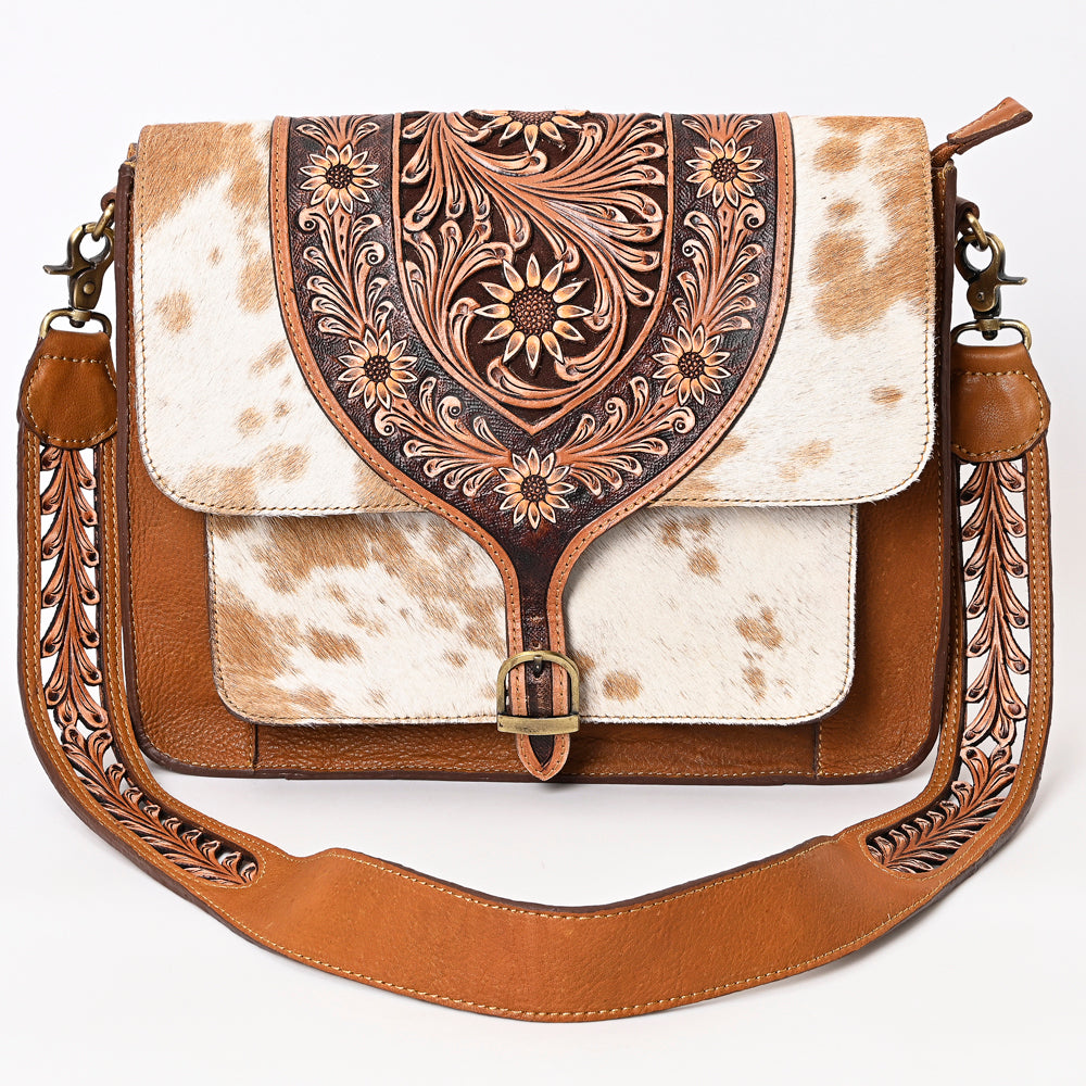 ADBGA375 American Darling Hand Tooled Hair On Genuine Leather Women Bag Western Handbag Purse