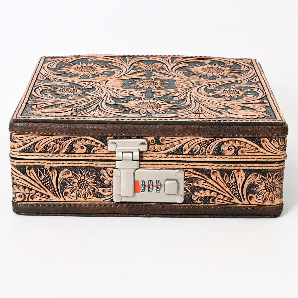 American Darling Jewelry Case Hand Tooled Hair-On Genuine Leather Women Bag Western Handbag Purse