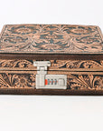 American Darling Jewelry Case Hand Tooled Hair-On Genuine Leather Women Bag Western Handbag Purse